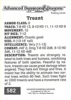 1991 TSR Advanced Dungeons & Dragons #582 Treant Back