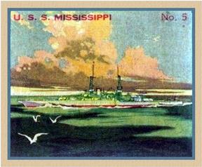 1936 Newport Products Battleship Gum (R20) #5 U.S.S. Mississippi Front