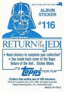 1983 Topps Star Wars: Return of the Jedi Album Stickers #116 Han on bridge Back