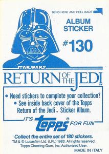 1983 Topps Star Wars: Return of the Jedi Album Stickers #130 Wicket Back