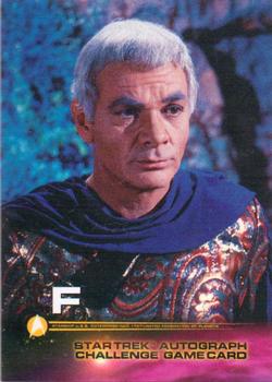 1999 SkyBox Star Trek The Original Series 3 - Autograph Challenge #F Flint. Front