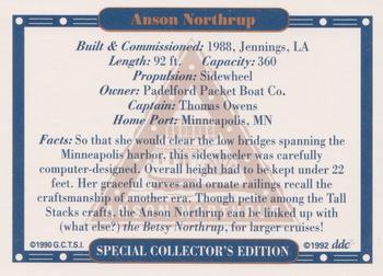 1992 Tall Stacks Special Collector's Edition #NNO Anson Northrup Back