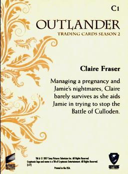 2017 Cryptozoic Outlander Season 2 - Character Bios Rainbow Foil #C1 Claire Fraser Back