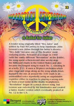 2010 Breygent Woodstock Generation Rock Poster Cards #33 A Ballad for Julian Back