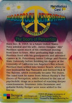 2010 Breygent Woodstock Generation Rock Poster Cards - Metallogloss #1 The Doors of Perception Back