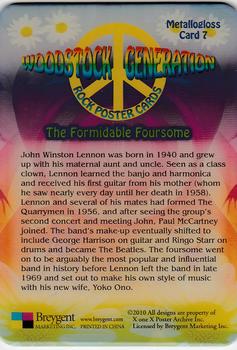 2010 Breygent Woodstock Generation Rock Poster Cards - Metallogloss #7 The Formidable Foursome Back