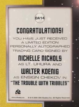 2013 Rittenhouse Star Trek The Original Series Heroes and Villains - Dual Autographs #DA14 Nichelle Nichols / Walter Koenig Back