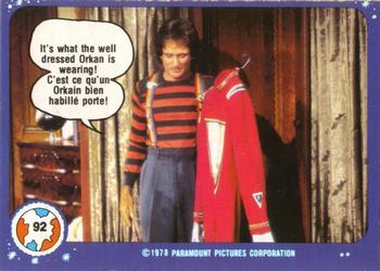 1978 O-Pee-Chee Mork & Mindy #92 It's What the Well Dressed Orkan is Wearing! Front