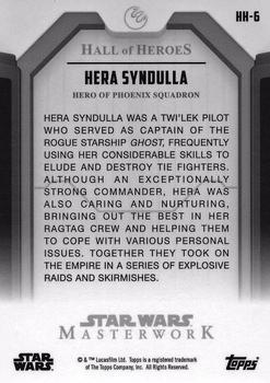 2017 Topps Star Wars Masterwork - Hall of Heroes #HH-6 Hera Syndulla Back