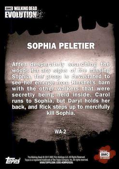 2017 Topps The Walking Dead: Evolution - Evolution of Walkers #WA-2 Sophia Peletier Back