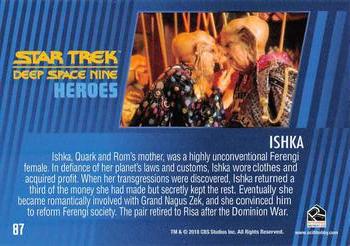 2018 Rittenhouse Star Trek Deep Space Nine Heroes & Villains #87 Ishka Back