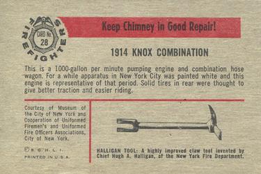 1953 Bowman Firefighters (R701-3) #28 1914 Knox Combination Back