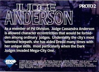 1995 Edge Entertainment Judge Dredd: The Epics - Prototypes #Proto2 Judge Anderson Back