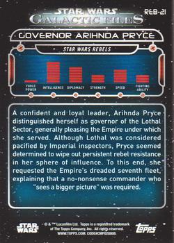 2018 Topps Star Wars: Galactic Files #REB-21 Governor Arihnda Pryce Back