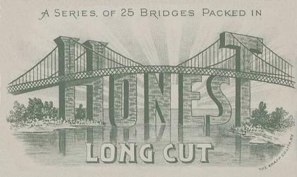 1890 Honest Bridges (N102) #NNO Kentucky & Indiana Bridge Back