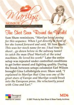 2008 Breygent Marilyn Monroe - The Shot Seen 'Round the World #MD6 Sam Shaw reminisces, 