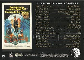 2012 Rittenhouse James Bond 50th Anniversary Series 1 - Gold Plaque Movie Posters #P7 Diamonds Are Forever Back