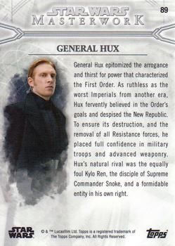 2018 Topps Star Wars Masterwork #89 General Hux Back