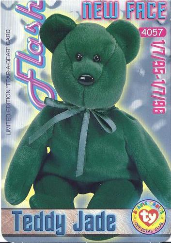 1999 Ty Beanie Babies III - Tear-a-Bear Box Toppers #NNO Teddy the Jade Bear Front