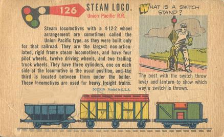 1955 Doeskin Rails & Sails (F378) #126 Steam Locomotive Back