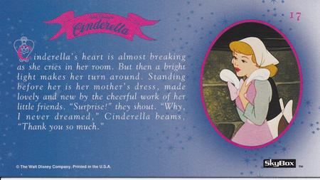 1995 SkyBox Cinderella Limited Edition #17 Cinderella's heart is almost breaking as she Back