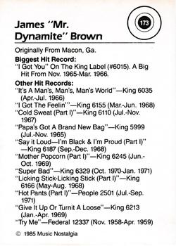 1985 Music Nostalgia Rock Greats Series 4 #173 James Brown Back
