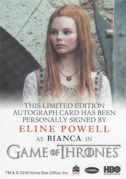 2018 Rittenhouse Game of Thrones Season 7 - Autographs Full Bleed #NNO Eline Powell Back