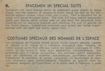 1958 Parkhurst Missiles and Satellites (V339-7) #8 Spacemen In Special Suits Back