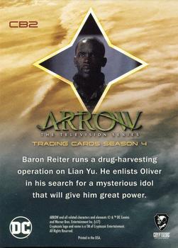 2017 Cryptozoic Arrow Season 4 - Character Bios Silver Foil Board #CB2 Baron Reiter Back