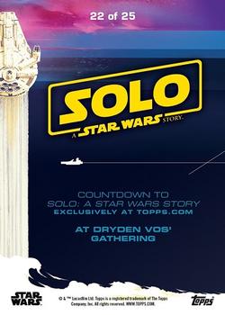 2018 Topps Countdown to Solo: A Star Wars Story #22 At Dryden Vos' Gathering Back