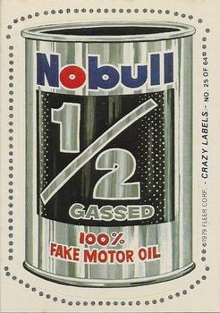 1979 Fleer Crazy Labels #25 Nobull Motor Oil Front