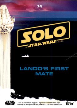 2018 Topps Solo: A Star Wars Story - Black #74 Lando's First Mate Back