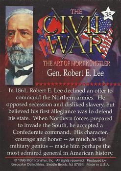 1996 Keepsake Collectibles The Civil War: The Art of Mort Kunstler #38 Gen. Robert E. Lee Back