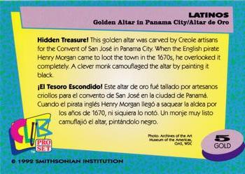 1992 Smithsonian Institute Latinos - Gold #5 Golden Altar in Panama City Back