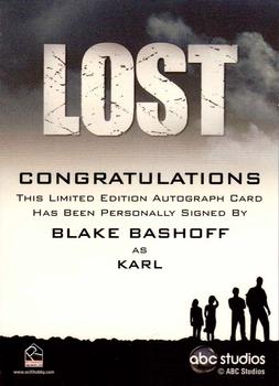 2010 Rittenhouse Lost Archives - Autographs #NNO Blake Bashoff Back