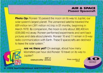 1992 Smithsonian Institute Air & Space - Gold #10 Pioneer Spacecraft Back
