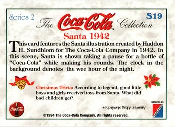 1994 Collect-A-Card Coca-Cola Collection Series 2 - Santa #S19 Santa 1942 Back