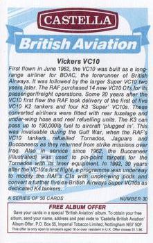 1994 Castella British Aviation #30 Vickers VC 10 Back