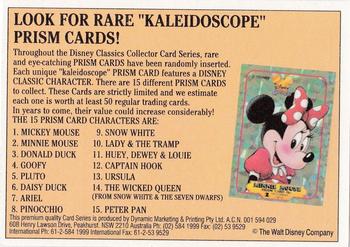 1993 Dynamic Disney Classics - Movie Poster Stickers #2 Snow White Back