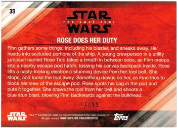 2018 Topps Star Wars The Last Jedi Series 2 - Bronze #35 Rose Does her Duty Back