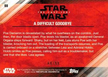 2018 Topps Star Wars The Last Jedi Series 2 - Bronze #69 A Difficult Goodbye Back