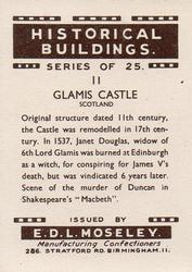 1954 E.D.L. Moseley Historical Buildings #11 Glamis Castle Back