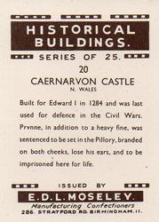 1954 E.D.L. Moseley Historical Buildings #20 Caernarvon Castle Back
