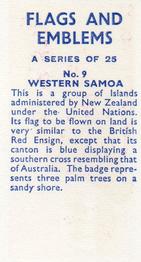 1965 Flags and Emblems #9 Western Samoa Back