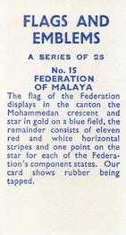 1965 Flags and Emblems #15 Federation of Malaya Back