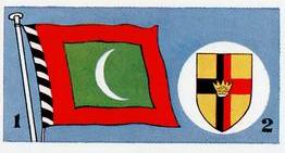 1965 Flags and Emblems #19 Maldives Flag and Sarawak Badge Front