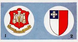 1965 Flags and Emblems #25 Gibraltar and Malta Badges Front