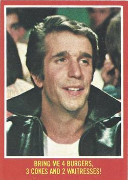 1976 Topps Happy Days - 'A' Series #38A Bring Me 4 Burgers, 3 Cokes And 2 Waitresses! Front