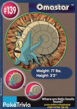 1999 Burger King Pokemon #139 Omastar Front