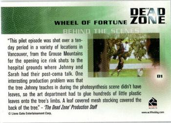 2004 Rittenhouse Dead Zone Seasons 1 & 2 - Behind The Scenes #B1 Wheel of Fortune Back